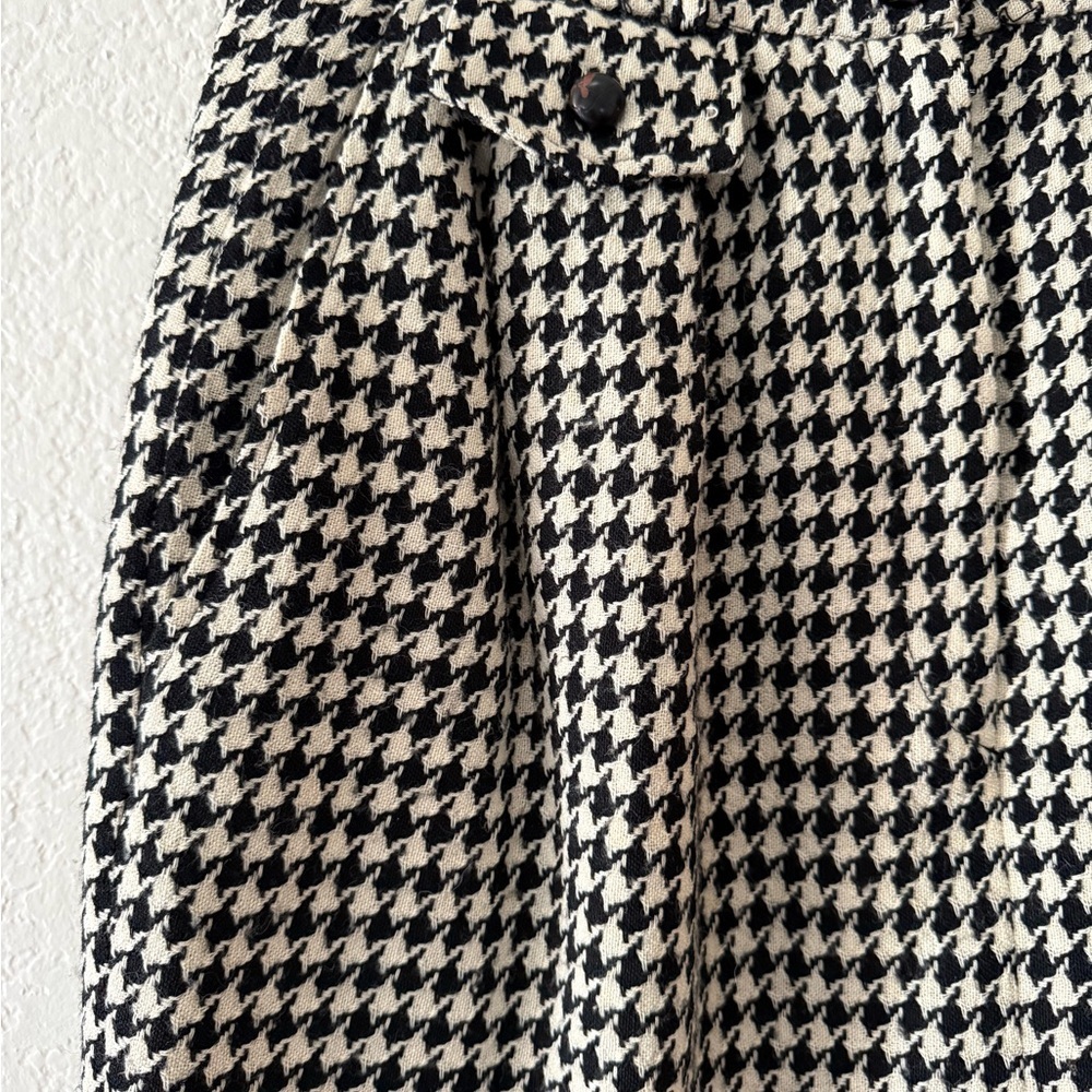 Marc Jacobs Houndstooth Wool Blend Mini Skirt - Black & White - Size 10 - Picture 2 of 7